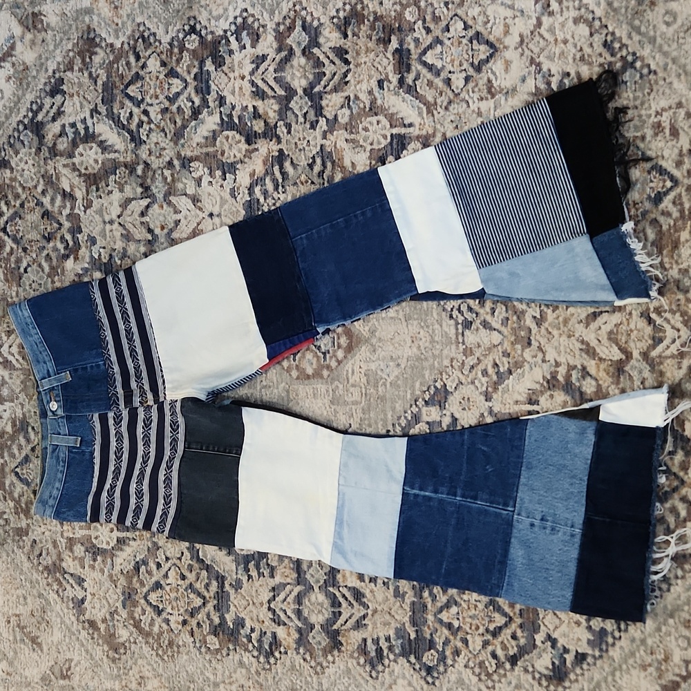 Patchwork Flare Jeans - image 1